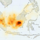 Concentrations of organic carbon plumes over Indonesia.